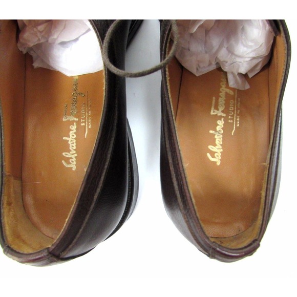 Salvatore Ferragamo Studio men\'s size 11.5 B Brown leather oxfords main image 8